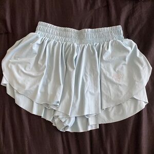 Bright blue Luogongzi flowy yoga shorts, size small